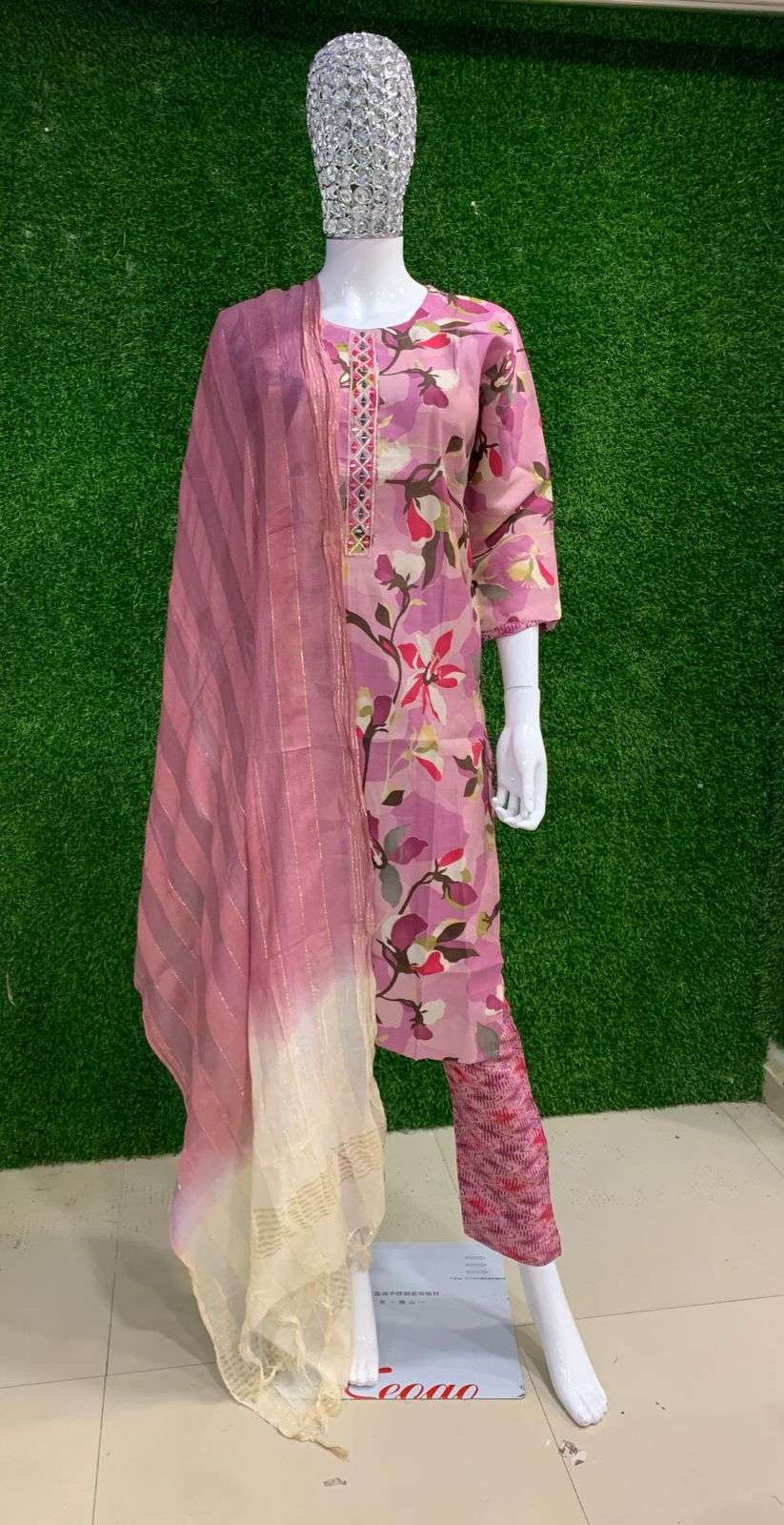 BEMITEX INDIA PRESENTS MODAL SILK FAB WITH MIRROR WORK READYMADE 3 PIECE SUIT COLLECTION WHOLESALE SHOP IN SURAT